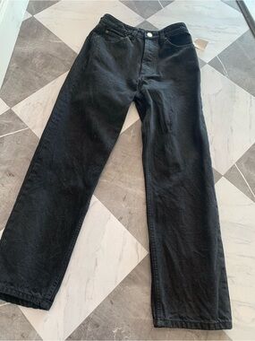 Zara Black Cargo-Style Straight Jeans